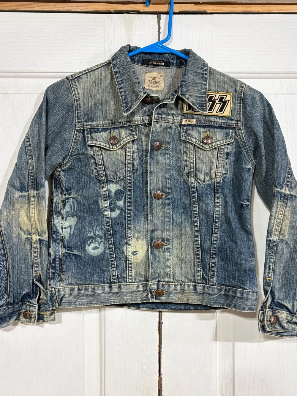 VTG 2005 Trunk Ltd Kiss Denim Jacket Reserve 88/150 Kids XL 16 P2P 1977 Graphic